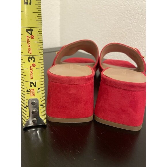 Aerosoles Womens Dress Shoes Size 8.5 Evvie Red Suede 617 Heels NEW Leather - Picture 5 of 10